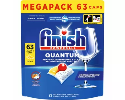 Finish Quantum Tabs Lemon 63 Tabs