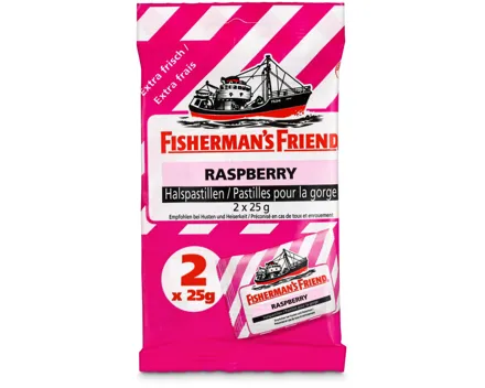 Fisherman's Friend Raspberry ohne Zuckerzusatz 2x25g