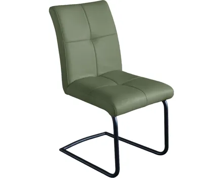 Freischwingerstuhl Colin Leder olive