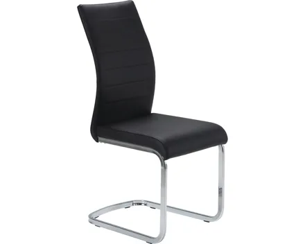 Freischwingerstuhl Dalia Kunstleder schwarz