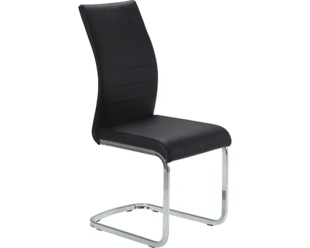 Freischwingerstuhl Dalia Kunstleder schwarz
