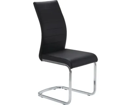 Freischwingerstuhl Dalia Kunstleder schwarz