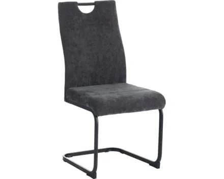 Freischwingerstuhl June Feincord grau