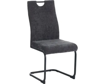 Freischwingerstuhl June Feincord grau