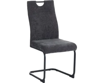 Freischwingerstuhl June Feincord grau