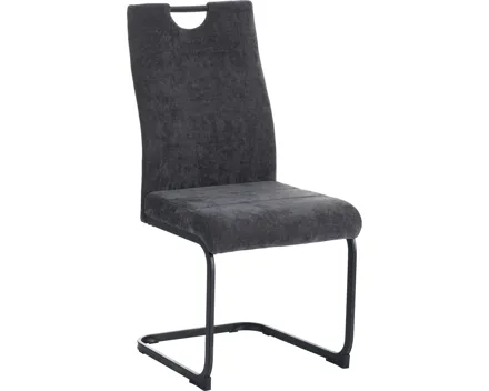 Freischwingerstuhl June Feincord grau