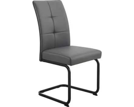 Freischwingerstuhl Malta, Kunstleder grau