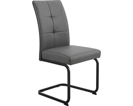 Freischwingerstuhl Malta, Kunstleder grau