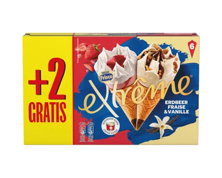Frisco Extrême Cornets Vanille & Erdbeer 8x145ml