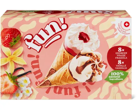 Fun Cornets Vanille-Erdbeer