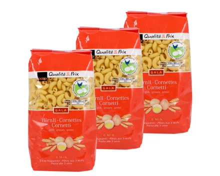 Gala 3-Eier Hörnli grob 3x500g