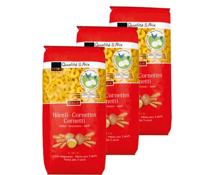 Gala 3-Eier Hörnli mittel 3x500g