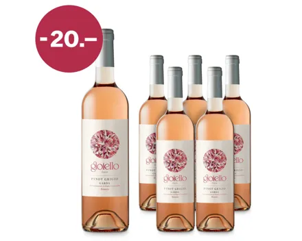 Garda DOC Pinot Grigio Rosato Gioiello 6x75cl – Roséwein, Italien