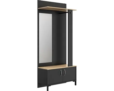 Garderobe Store Dekor schwarz / Sonoma Eiche 81 x 188,5 x 36,9 cm