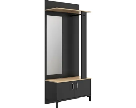 Garderobe Store Dekor schwarz / Sonoma Eiche 81 x 188,5 x 36,9 cm