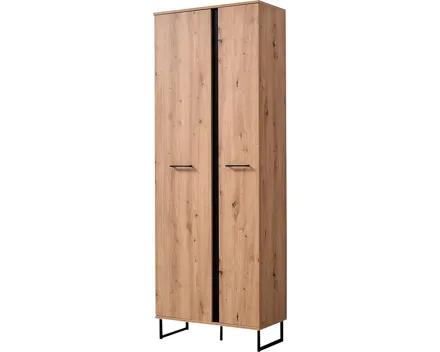 Garderobenschrank Sardinia Melamin Artisan schwarz 70.5 x 194.5 x 35 cm