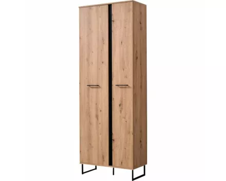 Garderobenschrank Sardinia Melamin Artisan schwarz 70.5 x 194.5 x 35 cm