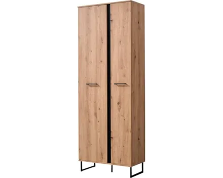 Garderobenschrank Sardinia Melamin Artisan schwarz 70.5 x 194.5 x 35 cm