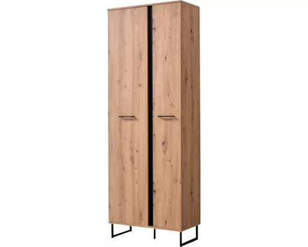 Garderobenschrank Sardinia Melamin Artisan schwarz 70.5 x 194.5 x 35 cm