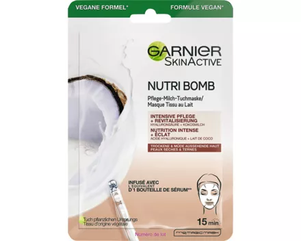 Garnier SkinActive Nutri Bomb Pflege-Milch-Tuchmaske Kokos