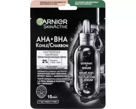 Garnier SkinActive Schwarze Tuchmaske Schwarze-Alge-Extrakt