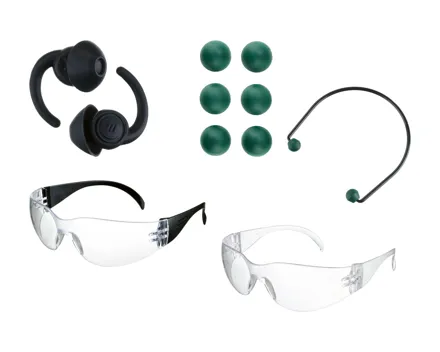 Gehörschutzstöpsel/Schutzbrille
