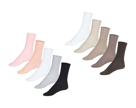 Gerippte Damen-Socken, 5er