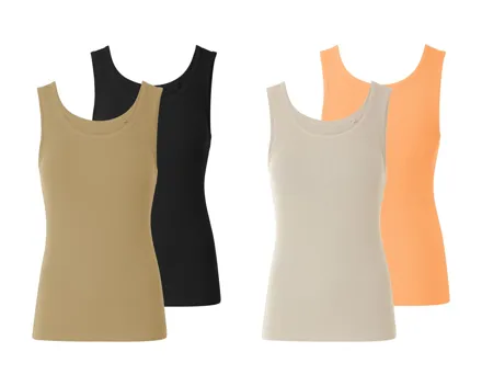 Gerippte Tops, 2er