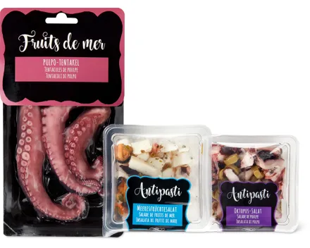 Gesamtes Antipasti und Fruits de Mer Sortiment