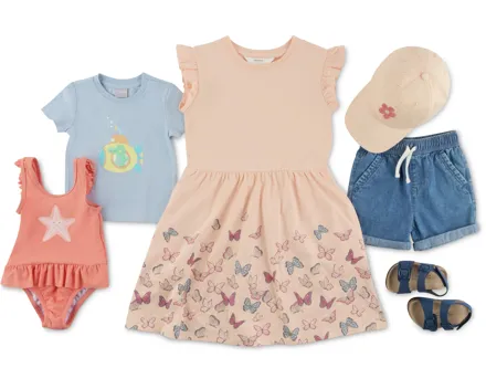 Gesamtes Baby- und Kinderbekleidungs-Sortiment sowie Kinderschuhe und -accessoires