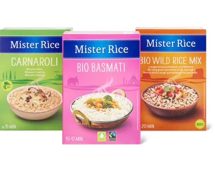 Gesamtes Bio Mister Rice Sortiment