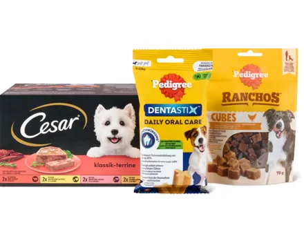 Gesamtes Cesar- und Pedigree-Hundefutter-Sortiment