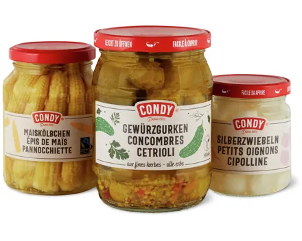 Gesamtes Condy-Essiggemüse- und -Antipasti-Sortiment