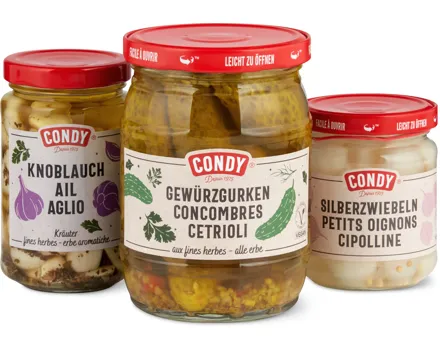 Gesamtes Condy-Essiggemüse und -Antipasti Sortiment