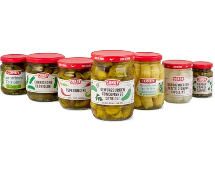 Gesamtes Condy-Essiggemüse und -Antipasti-Sortiment