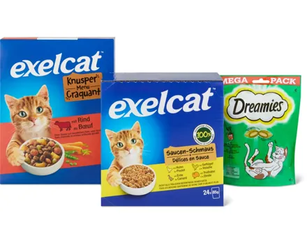 Gesamtes Exelcat und Dreamies Sortiment