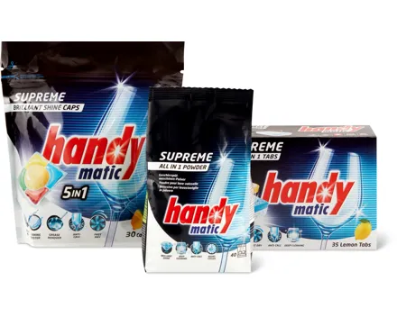 Gesamtes Handymatic Supreme Sortiment