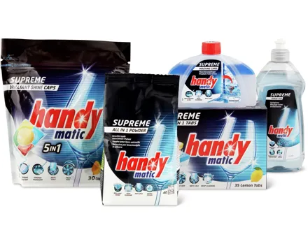 Gesamtes Handymatic Supreme Sortiment