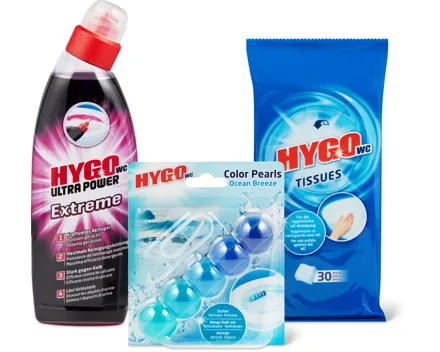 Gesamtes Hygo WC Sortiment