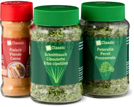 Gesamtes M-Classic-Gewürzmischungen- und -Kräuter-Sortiment
