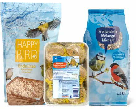 Gesamtes M-Classic Vogelfutter- und Happy Bird-Sortiment