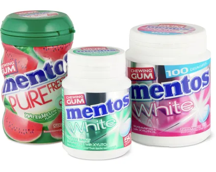 Gesamtes Mentos Kaugummi Sortiment