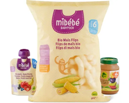 Gesamtes Migros Bio- und Mibébé-Babynahrungs-Sortiment