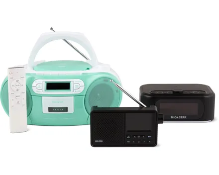 Gesamtes Mio Star- und Durabase-Radio-Sortiment