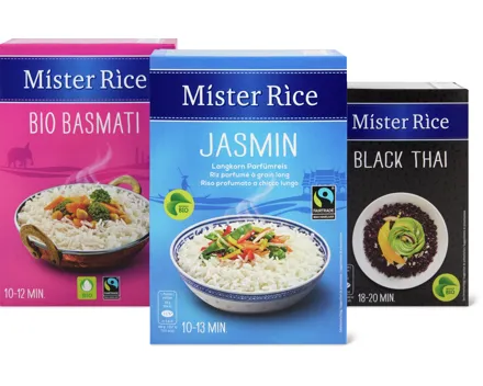 Gesamtes Mister Rice Bio Sortiment