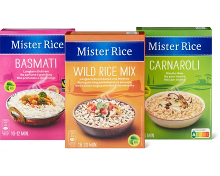 Gesamtes Mister Rice Bio Sortiment