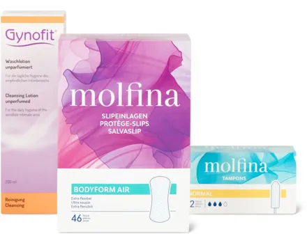 Gesamtes Molfina- und Gynofit-Sortiment