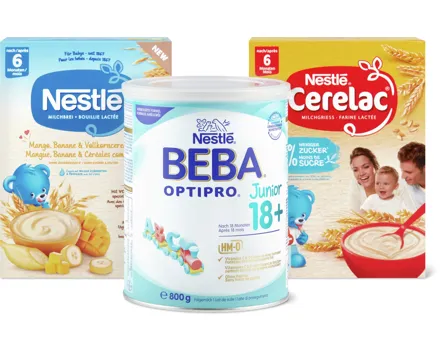 Gesamtes Nestlé Babynahrungs-Sortiment