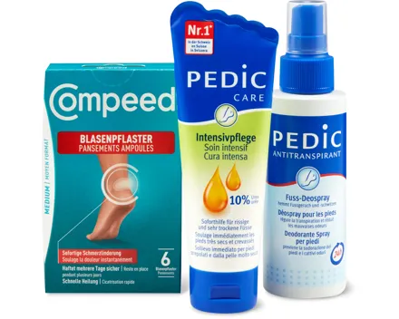 Gesamtes Pedic- und Compeed-Sortiment