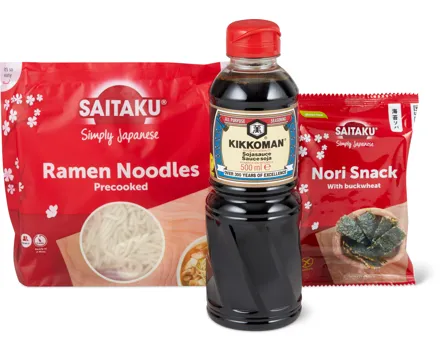Gesamtes Saitaku und Kikkoman Sortiment